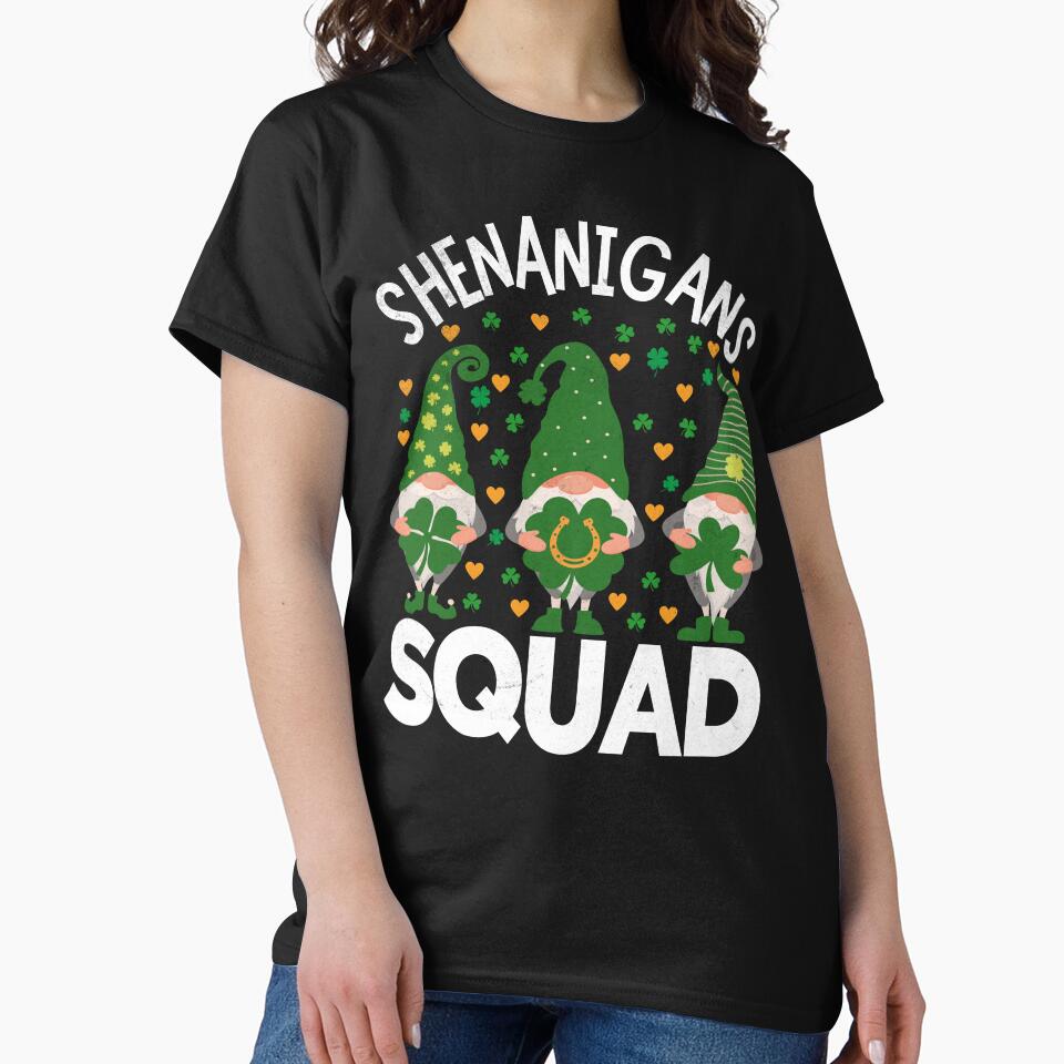 Shenanigans Squad Happy St Patricks Day Teacher Irish Gnomes by Zulfiqqar T-Shirts, Hoodie, Sweatshirt (Image 2)