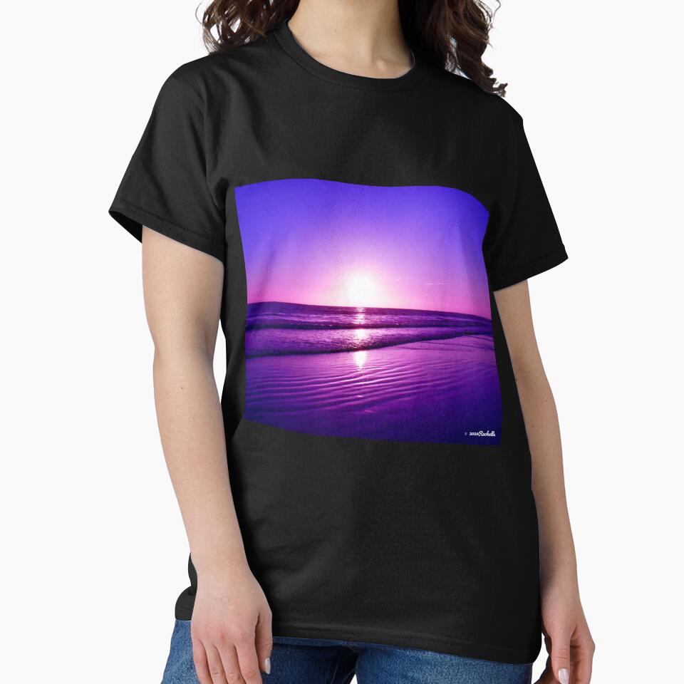 Stunning Shades of Purple Sunset over Ocean Fine Art Print by Yogibear0009 T-Shirts, Hoodie, Sweatshirt (Image 2)
