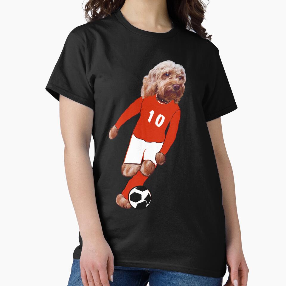 Cavapoo football - Soccer playing  Cavapoo  Cavoodle puppy dog  - cavalier king charles spaniel poodle, puppy love by Artonmytee