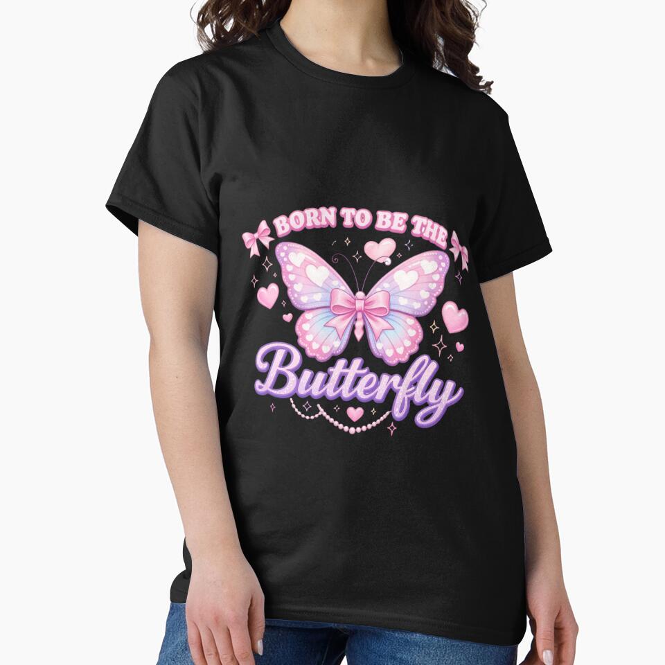 Born To Be The Butterfly – Coquette Aesthetic Design by Icyteedesigns T-Shirts, Hoodie, Sweatshirt (Image 2)