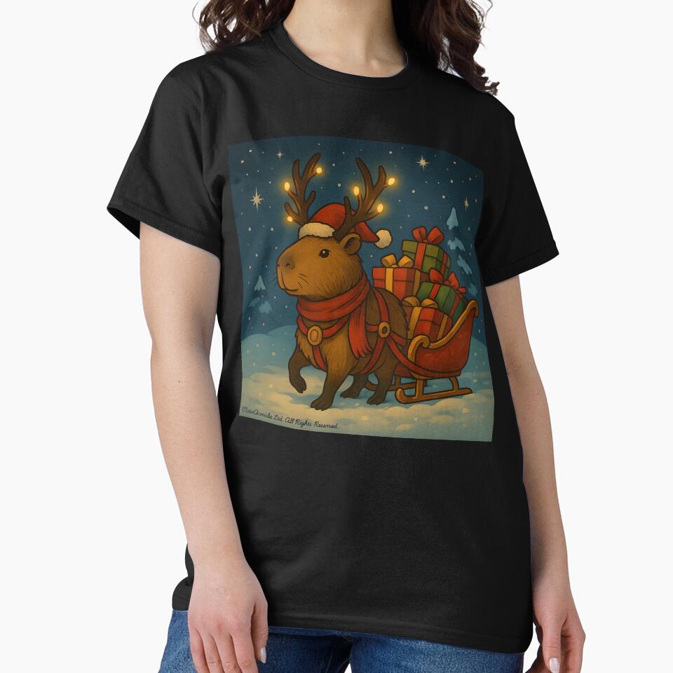 Reincapyra – The Christmas Capybara by KMChronicles T-Shirts, Hoodie, Sweatshirt | BlankRebels.com (Image 2)