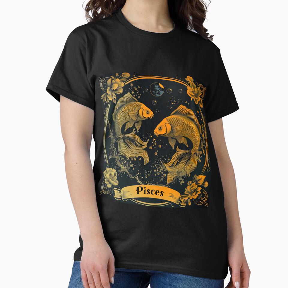 Vintage Style Pisces Zodiac Sign by AiHead T-Shirts, Hoodie, Sweatshirt | BlankRebels.com (Image 2)