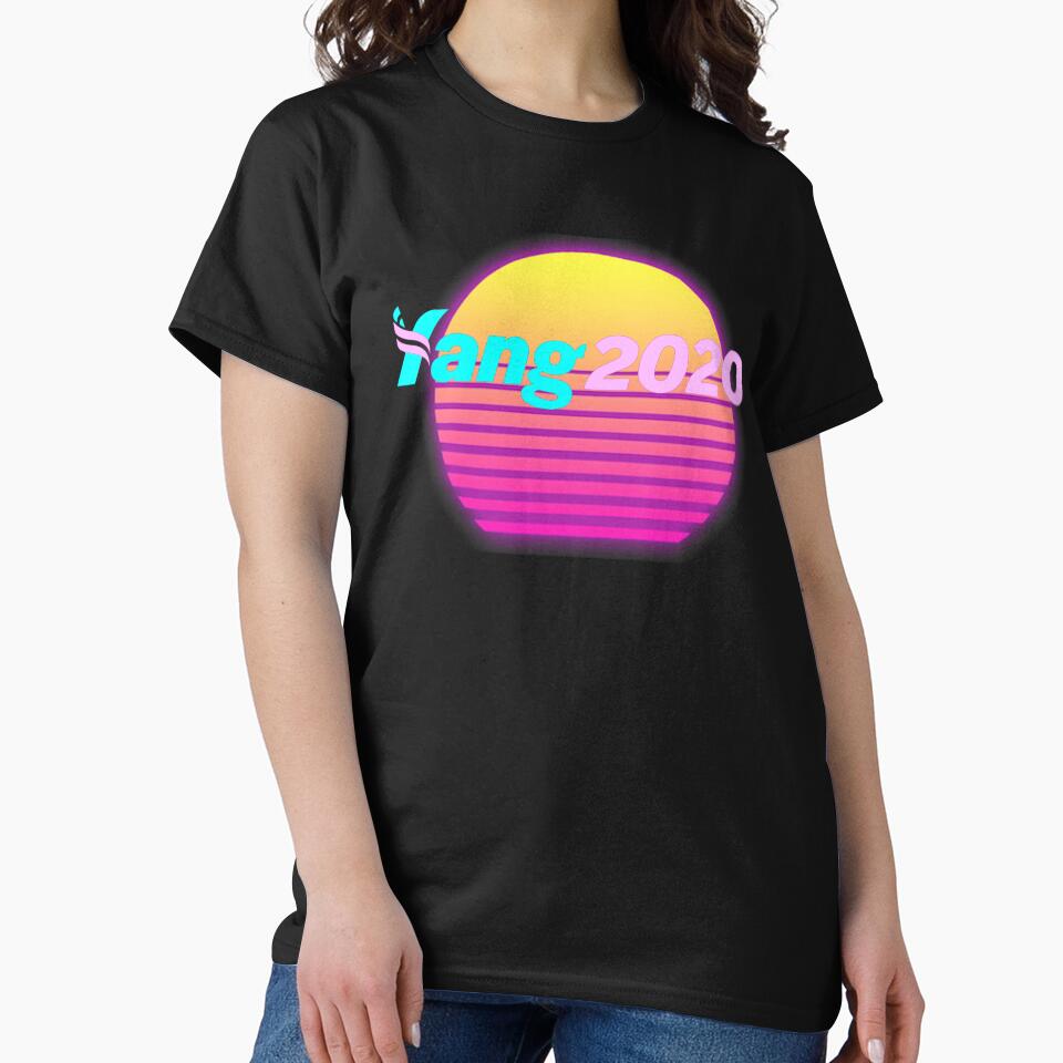 Andrew Yang 2020 Vaporwave by SapphireP T-Shirts, Hoodie, Sweatshirt | BlankRebels.com (Image 2)