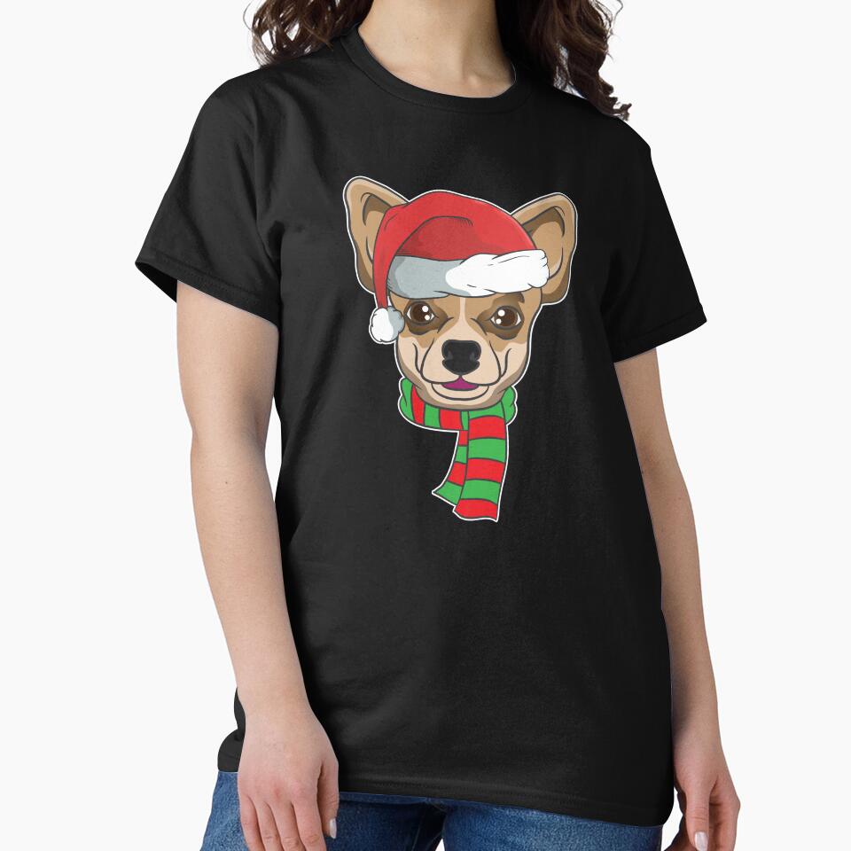 Funny Christmas Dog Xmas Santa Chihuahua Holiday Gift by haselshirt