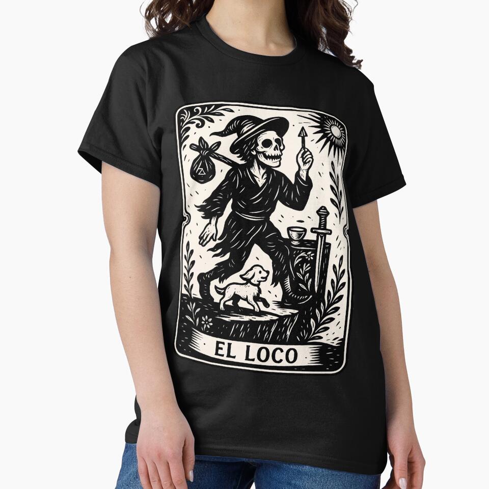 The Fool Tarot Card Art Print – Black and White Vintage Ornamental Style by  Ojo de Lilith T-Shirts, Hoodie,... (Image 2)