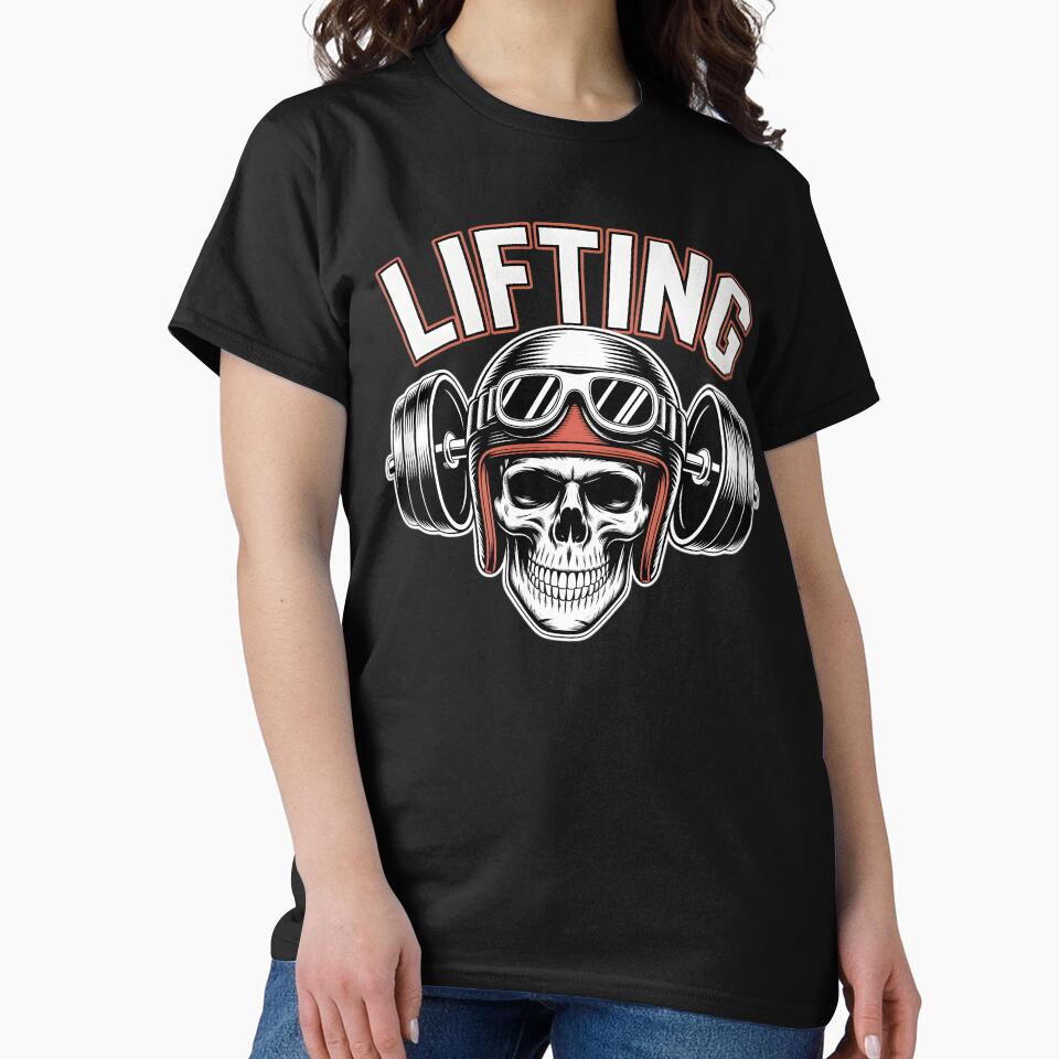 Vintage Biker Skull Weightlifting - Barbell Logo by Iron Skull T-Shirts, Hoodie, Sweatshirt | BlankRebels.com (Image 2)