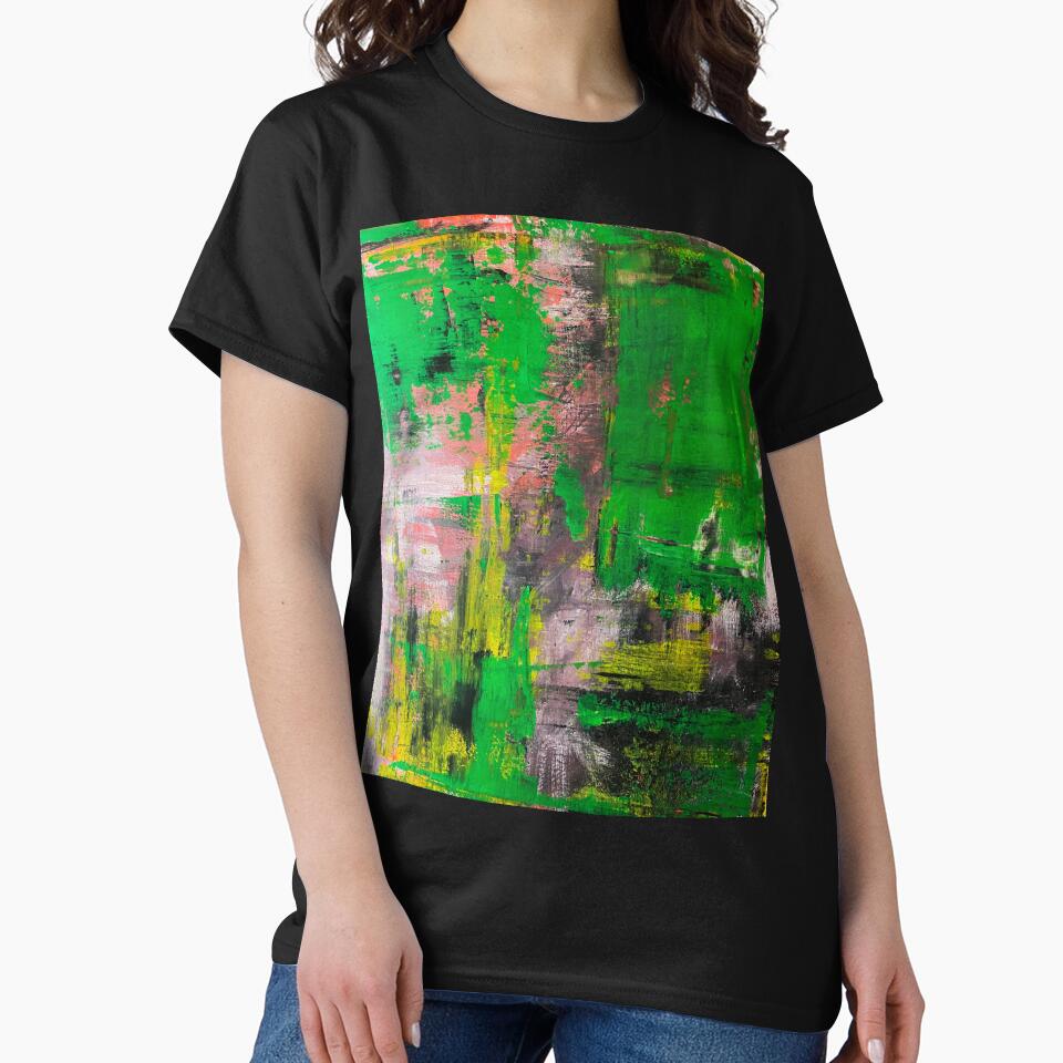 Green "Pretty in the Matrix" Abstract Painting by AureliaReneeArt T-Shirts, Hoodie, Sweatshirt | BlankRebels.com (Image 2)