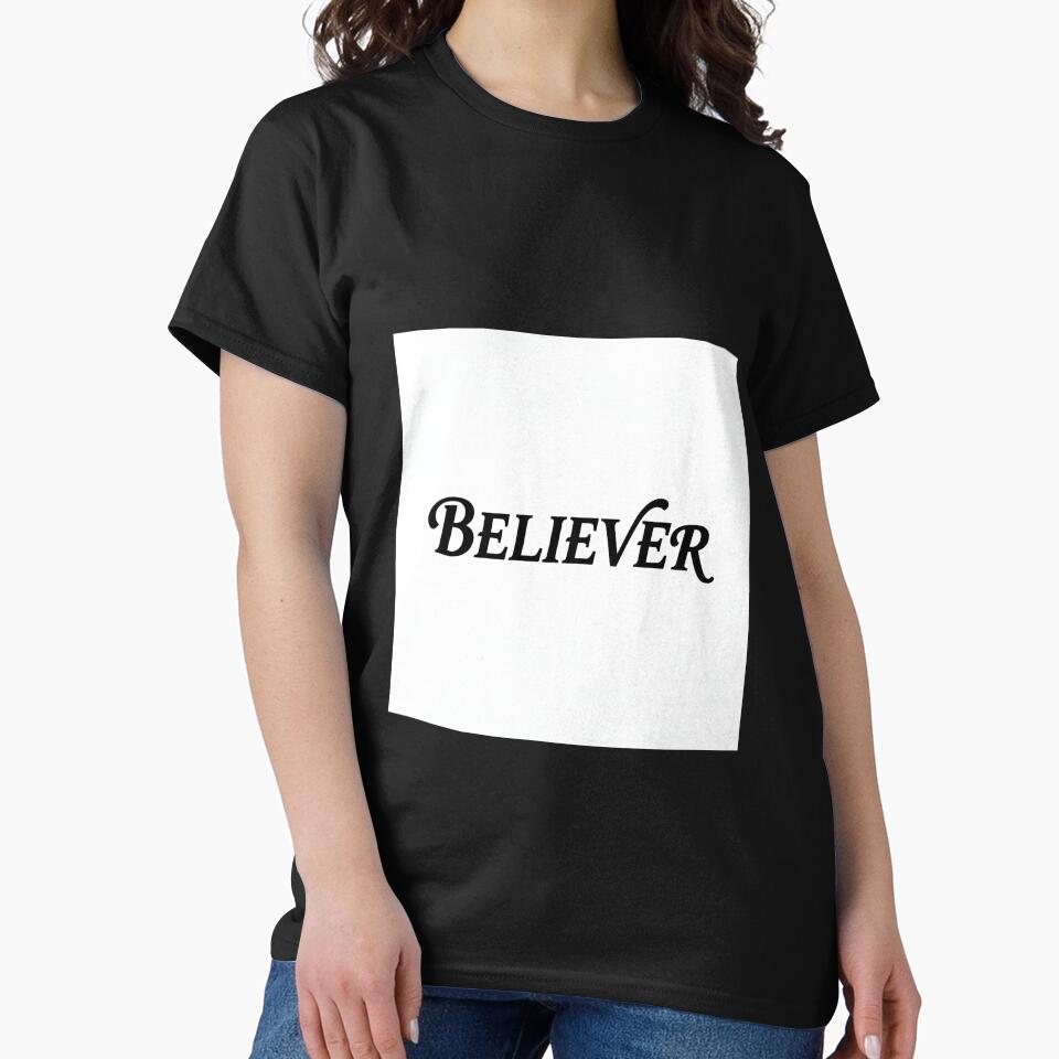 Beliver – Minimal Script Typography Quote by FunkybySky T-Shirts, Hoodie, Sweatshirt | BlankRebels.com (Image 2)