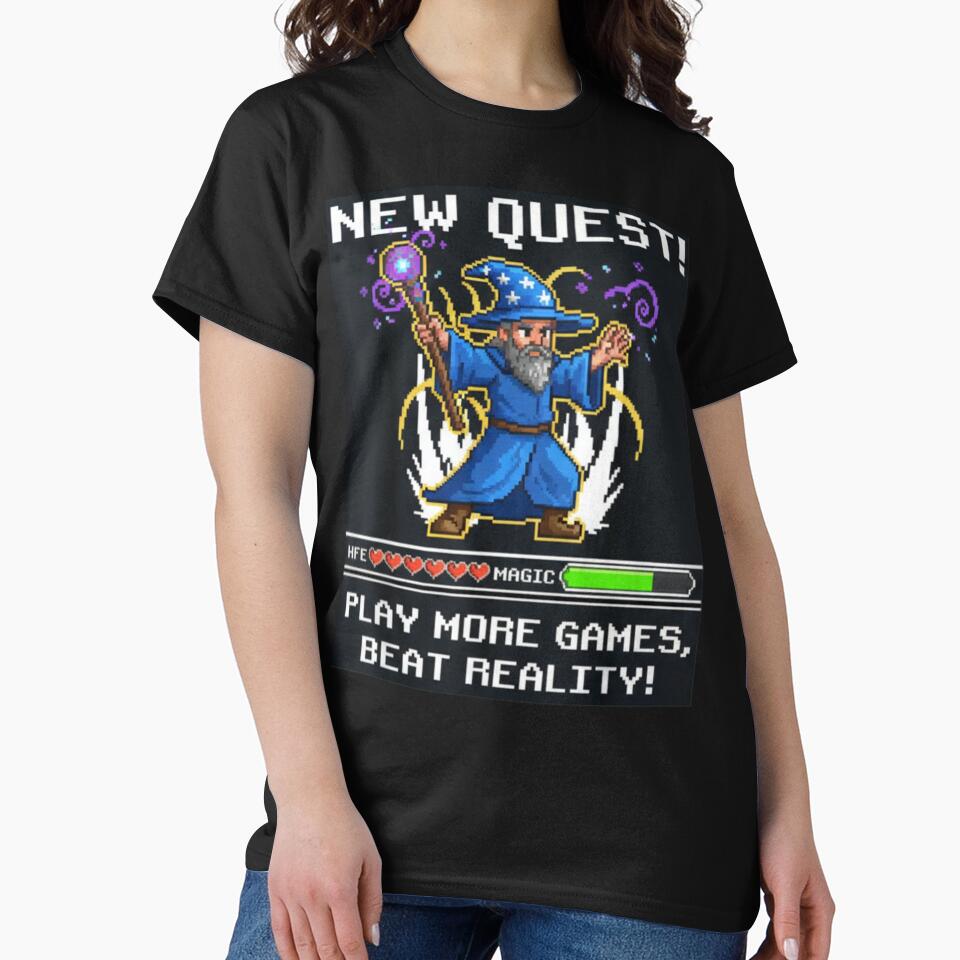 Pixel Wizard Gamer – Retro 8 Bit Video Game Mage with Funny Quote by PunkVerseStudio T-Shirts, Hoodie, Sweatshirt (Image 2)