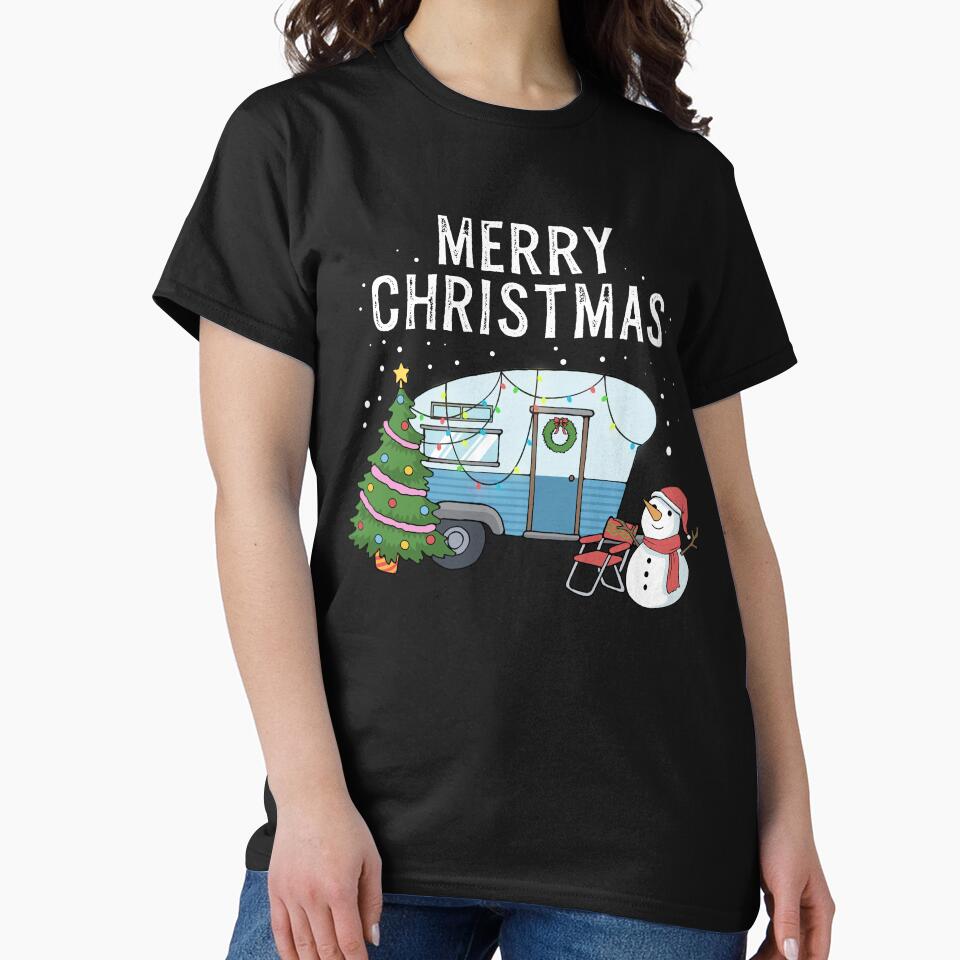 Merry Christmas Camping Campfire Tent Outdoor Camper by DSWShirts T-Shirts, Hoodie, Sweatshirt | BlankRebels.com (Image 2)