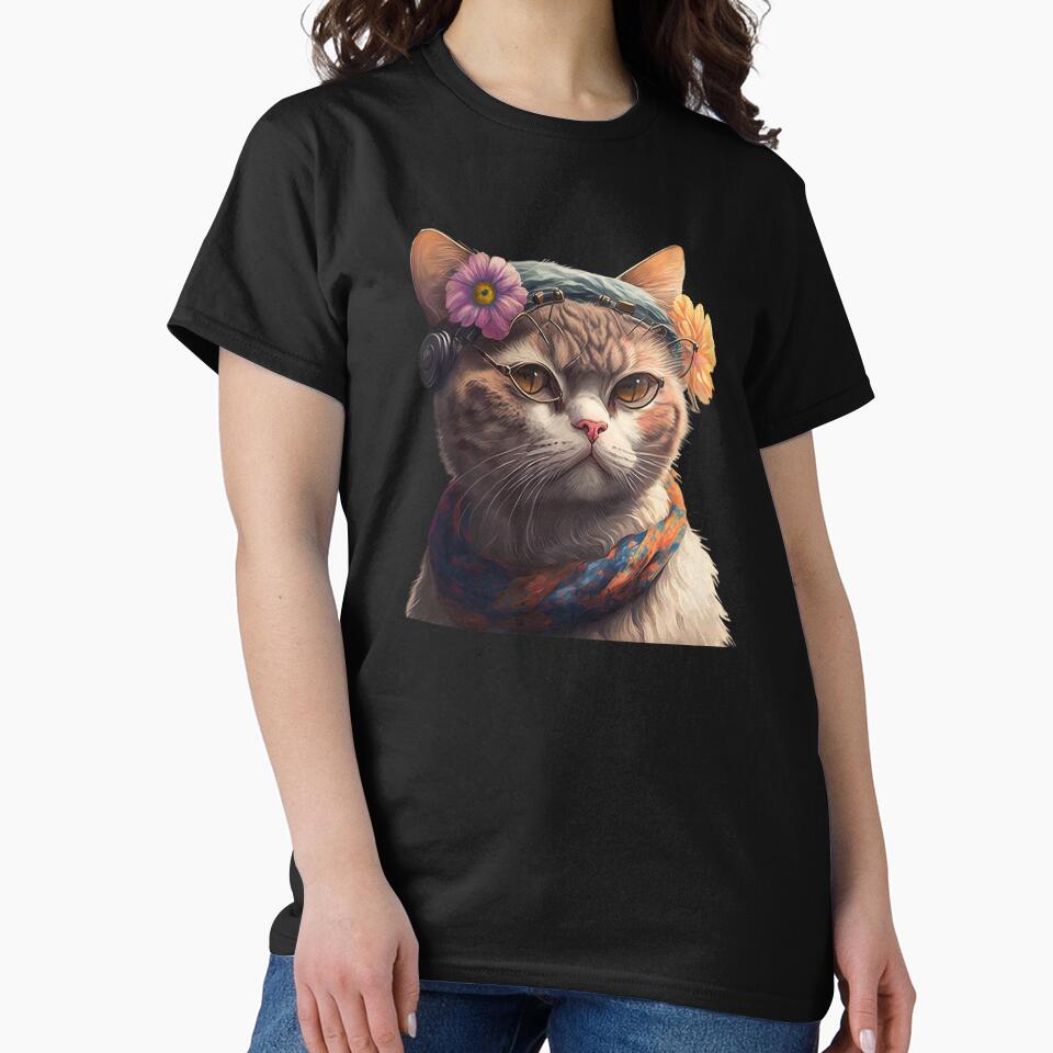 Cat with flowers by AnimalArtPhotos T-Shirts, Hoodie, Sweatshirt | BlankRebels.com (Image 2)