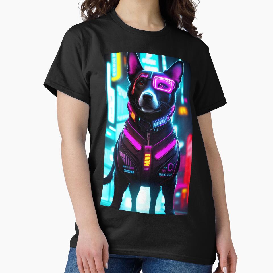 Cyberpunk Dog Sci Fi Art by CyberArtWorld T-Shirts, Hoodie, Sweatshirt | BlankRebels.com (Image 2)