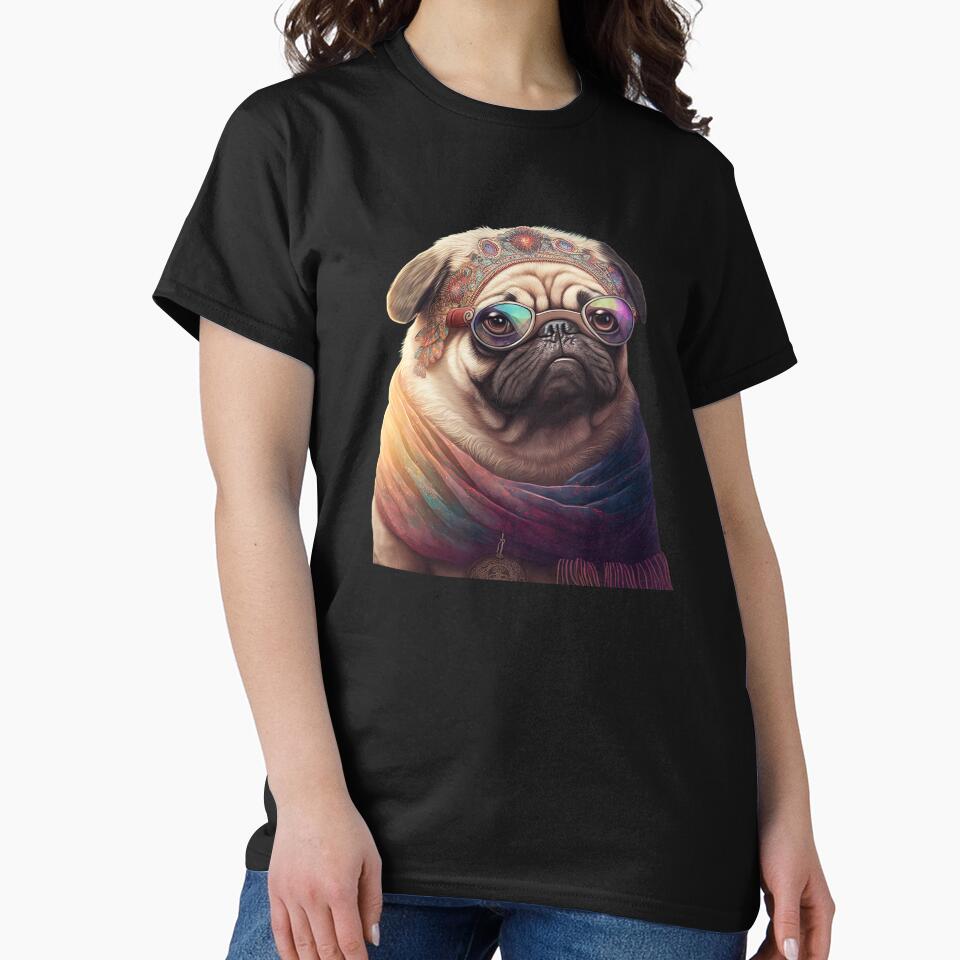 Hippie pug by AnimalArtPhotos T-Shirts, Hoodie, Sweatshirt | BlankRebels.com (Image 2)