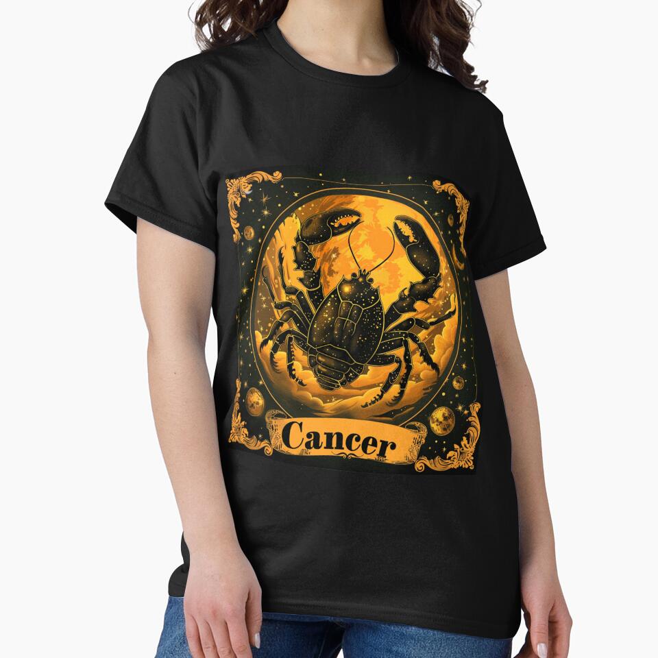 Vintage Style Cancer Zodiac Sign by AiHead T-Shirts, Hoodie, Sweatshirt | BlankRebels.com (Image 2)