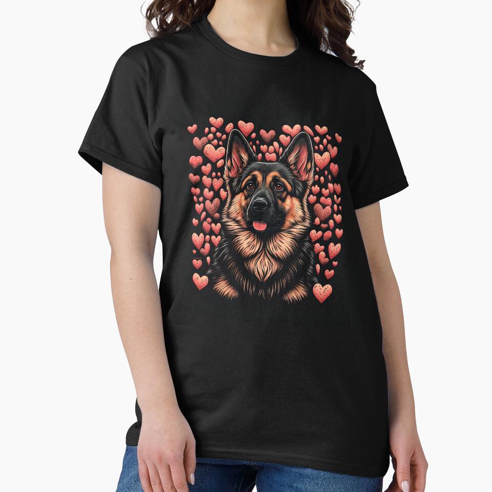 German Shepherd Dog Valentine by Juliascutecornr T-Shirts, Hoodie, Sweatshirt | BlankRebels.com (Image 2)