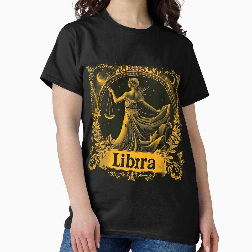 Vintage Style Libra Zodiac Sign by AiHead T-Shirts, Hoodie, Sweatshirt | BlankRebels.com (Image 2)