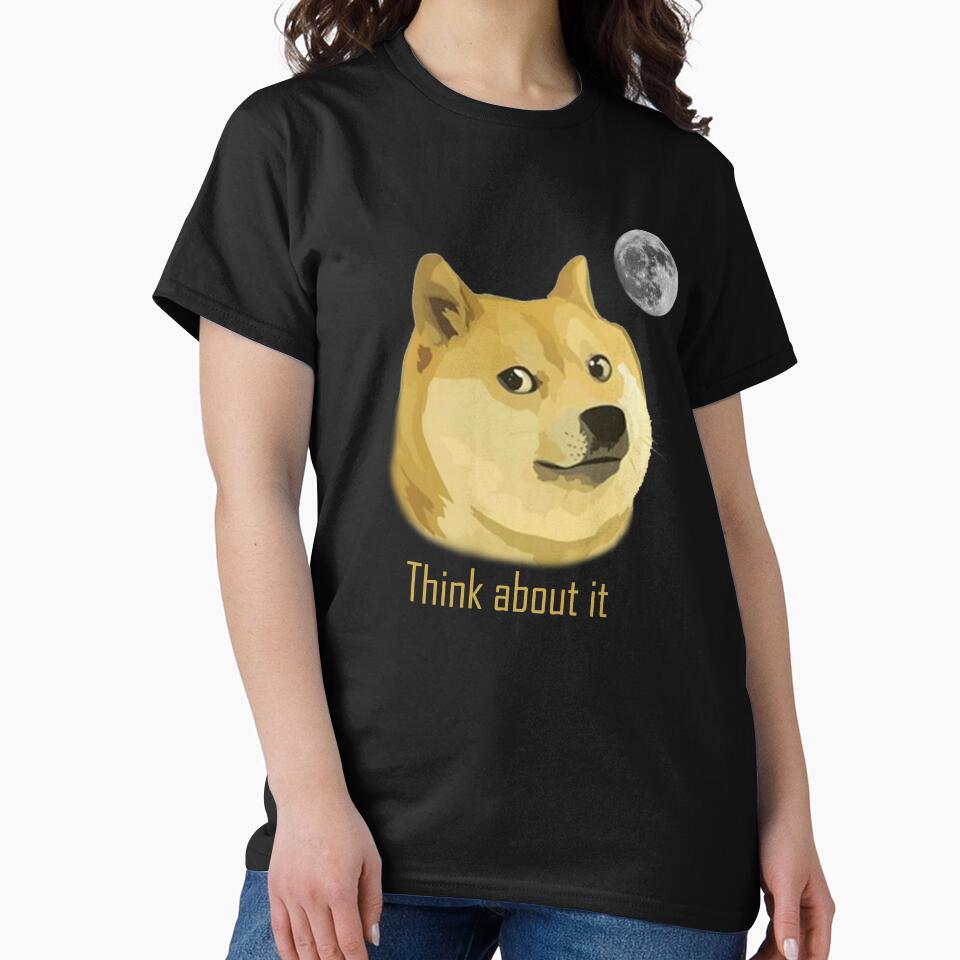 Dogecoin, Crypto, Blockchain Think about it Gift by iSalem