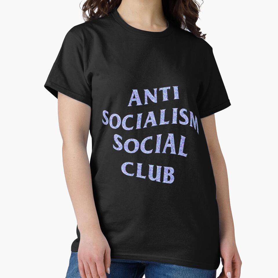 Faux Glitter Anti Socialism Social Club - Baby Purple by AuntieVaxxer Official Shop T-Shirts, Hoodie, Sweatshirt (Image 2)