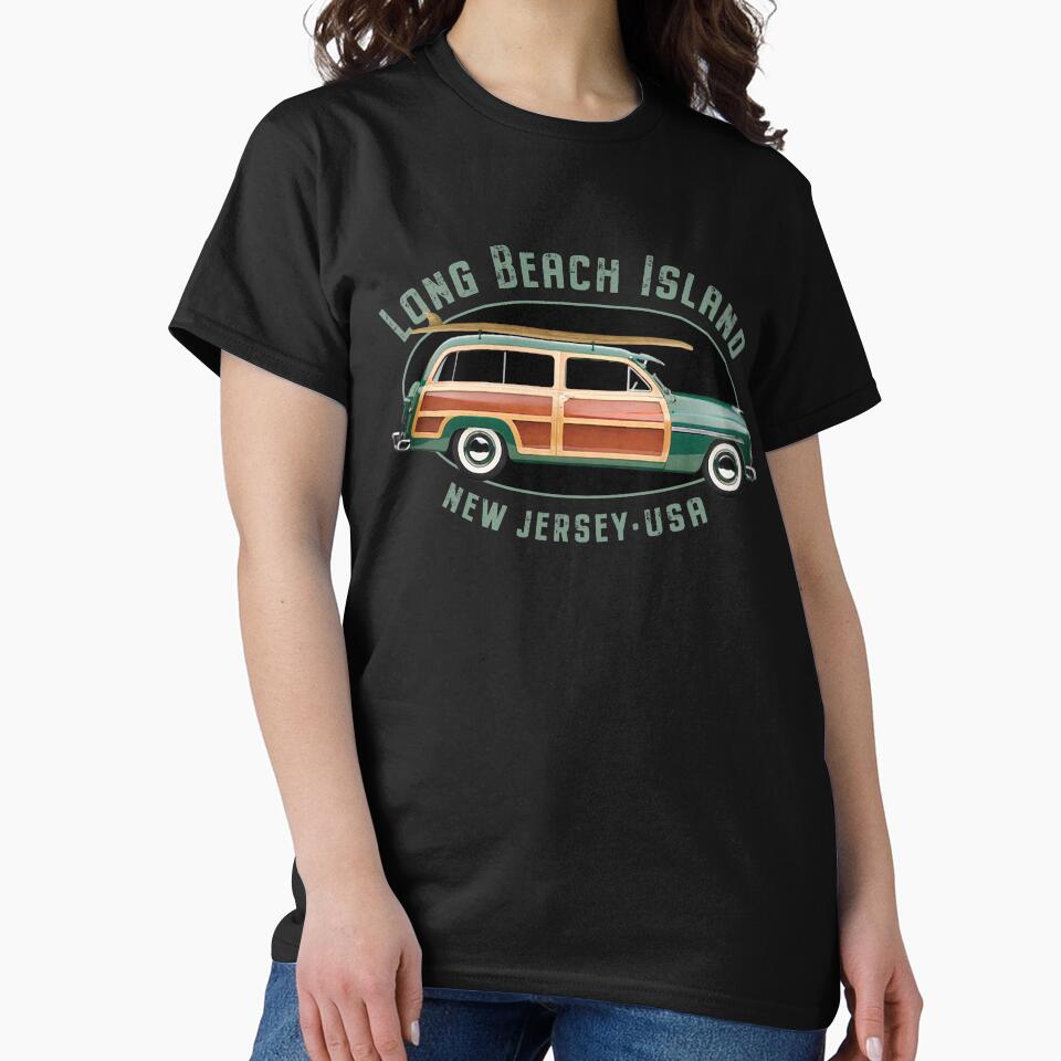 Long Beach Island New Jersey Vintage Surfing Design by Futurebeachbum T-Shirts, Hoodie, Sweatshirt (Image 2)