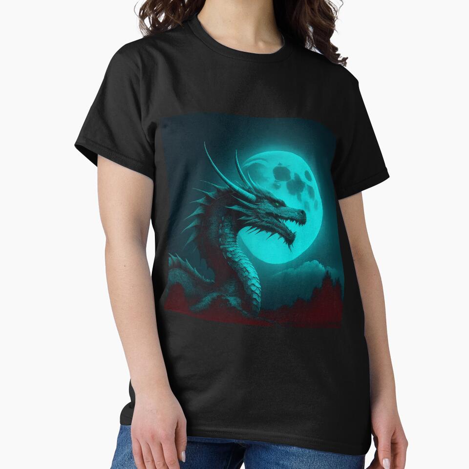 Dragon in blue-green moonlight by BAR DEC T-Shirts, Hoodie, Sweatshirt | BlankRebels.com (Image 2)