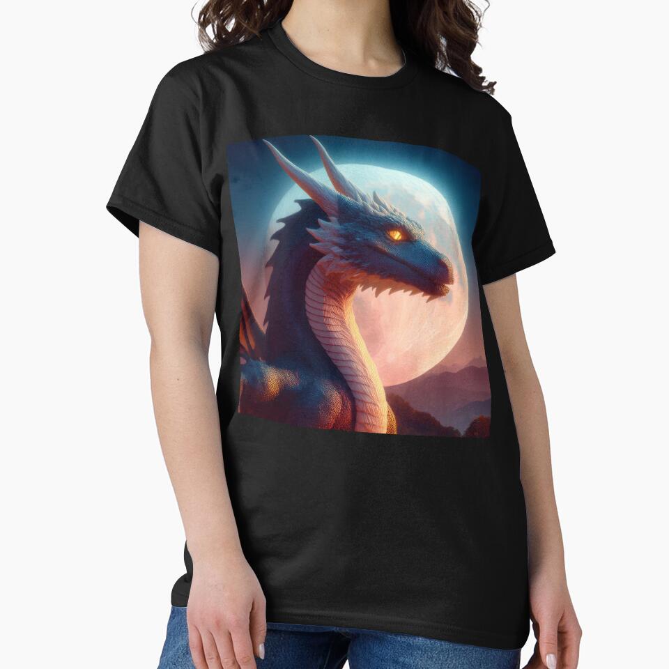 Fierce dragon in the moonlight. by BAR DEC T-Shirts, Hoodie, Sweatshirt | BlankRebels.com (Image 2)