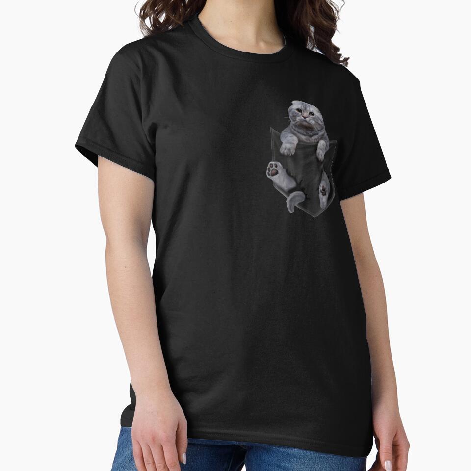 Funny Scottish Fold Cat in Pocket by kotami