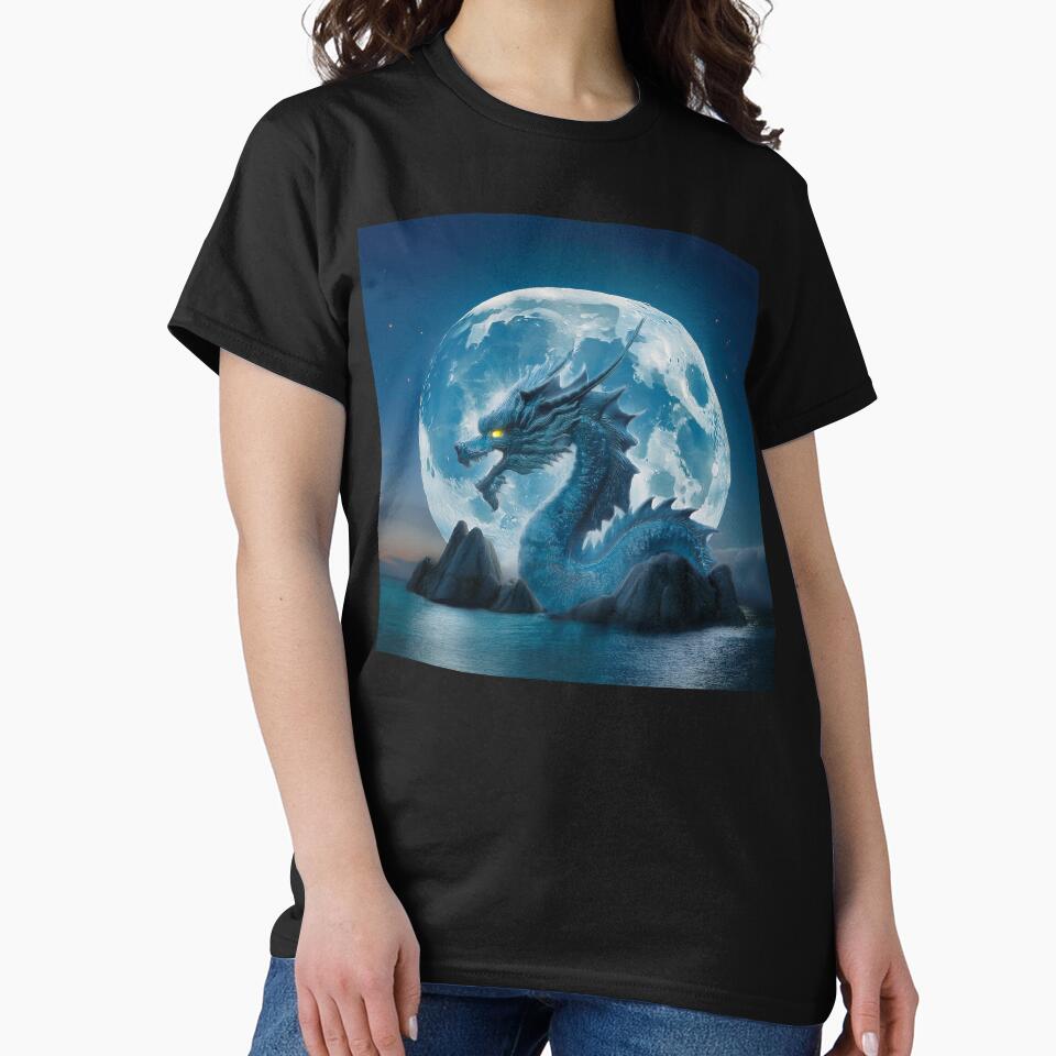 Blue dragon with blue moon. by BAR DEC T-Shirts, Hoodie, Sweatshirt | BlankRebels.com (Image 2)