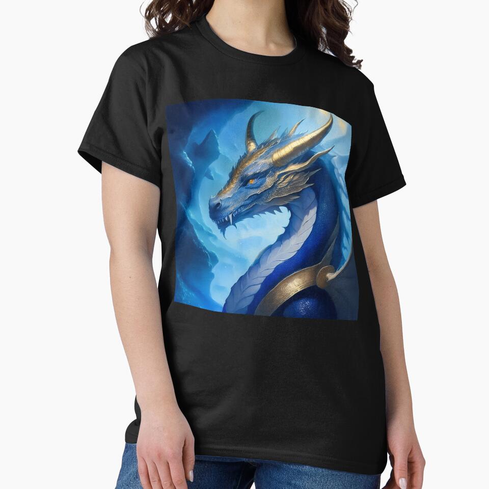 Blue and gold dragon. by BAR DEC T-Shirts, Hoodie, Sweatshirt | BlankRebels.com (Image 2)