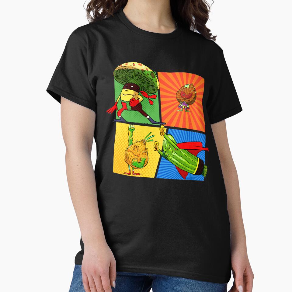 Vegatable Cartoon Superhero Foodie Pop Up Art by ProjectX23 T-Shirts, Hoodie, Sweatshirt | BlankRebels.com (Image 2)