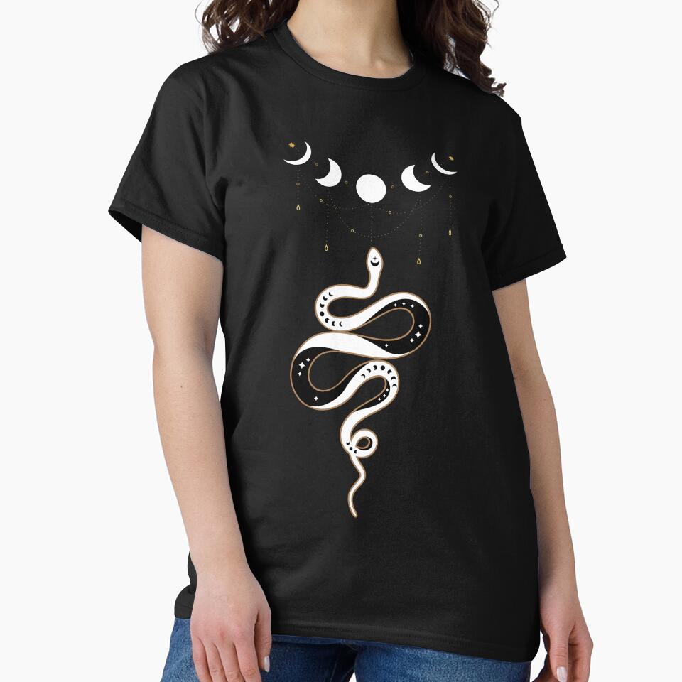 Moon Phase Snake - White by BubonicCowboy T-Shirts, Hoodie, Sweatshirt | BlankRebels.com (Image 2)