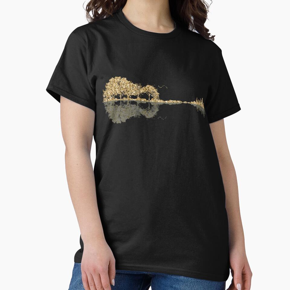 Gold Glitter Nature Guitar by maryedenoa T-Shirts, Hoodie, Sweatshirt | BlankRebels.com (Image 2)