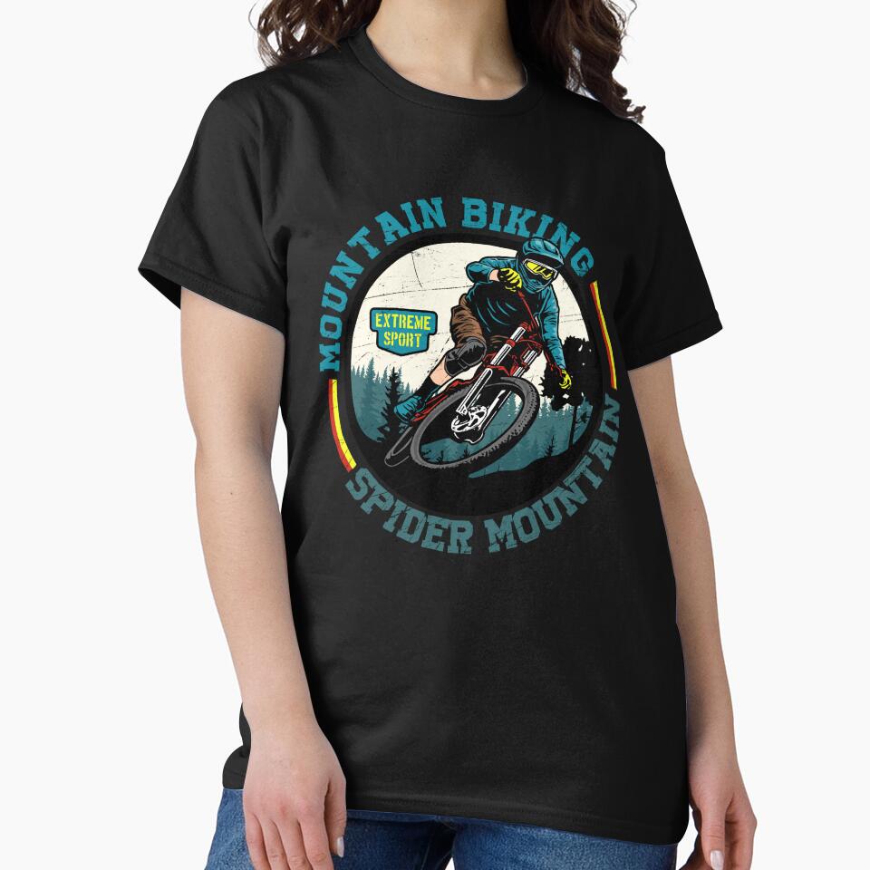 Vintage Retro Spider Mountain biking bmx mtb trails mouintain cycling by Munchy Codex T-Shirts, Hoodie, Sweatshirt (Image 2)