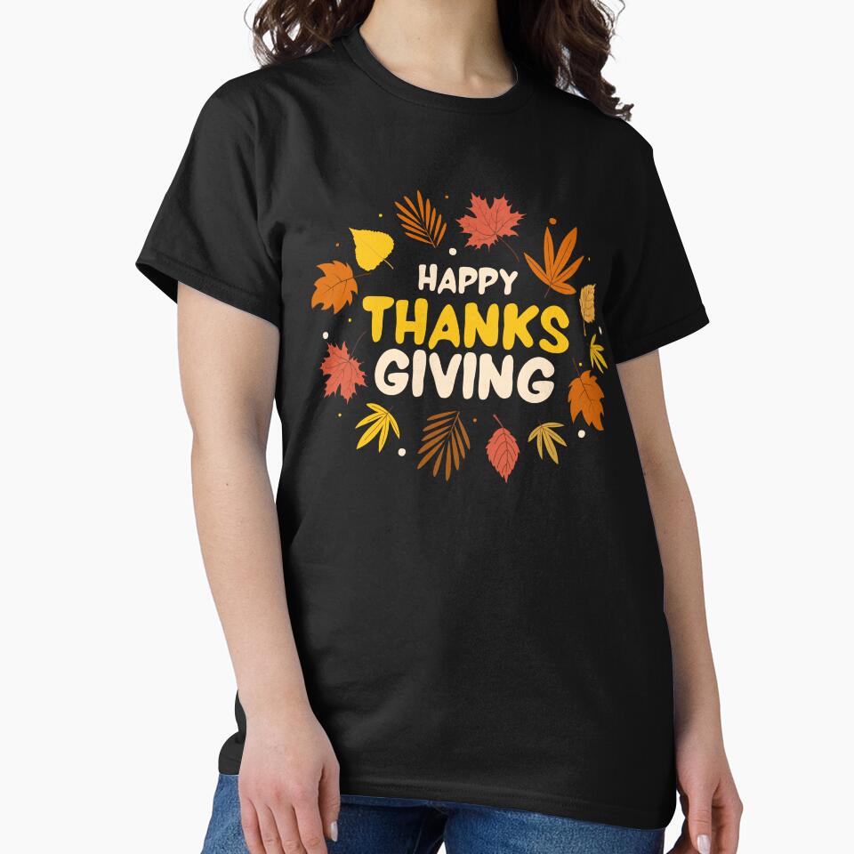 happy thanksgiving with autumn leaves by Butterfly  Effect T-Shirts, Hoodie, Sweatshirt | BlankRebels.com (Image 2)
