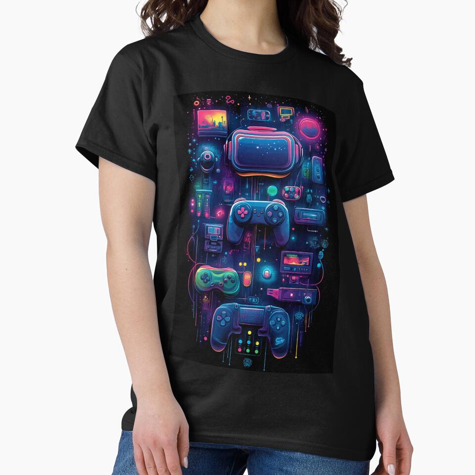 "Retro Meets Future: Gaming Glow" by SergiW T-Shirts, Hoodie, Sweatshirt | BlankRebels.com (Image 2)