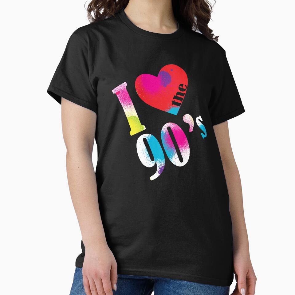 I Love the Nineties Colorful Print - Retro Gift by inspiredtrend T-Shirts, Hoodie, Sweatshirt | BlankRebels.com (Image 2)