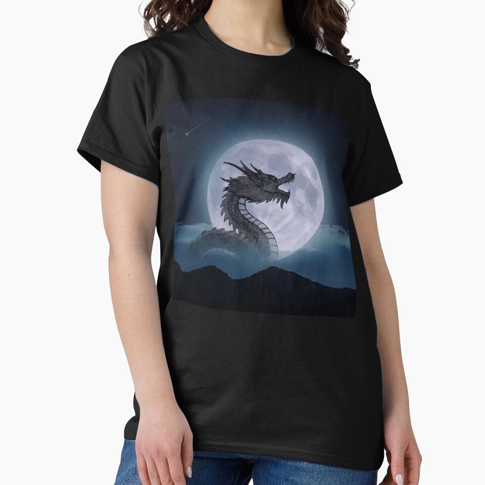 Dragon drawing in blue by BAR DEC T-Shirts, Hoodie, Sweatshirt | BlankRebels.com (Image 2)