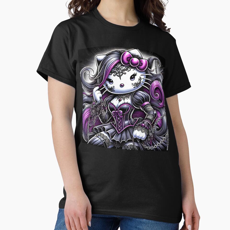 Hello gothic kitty by art-emissa T-Shirts, Hoodie, Sweatshirt | BlankRebels.com (Image 2)