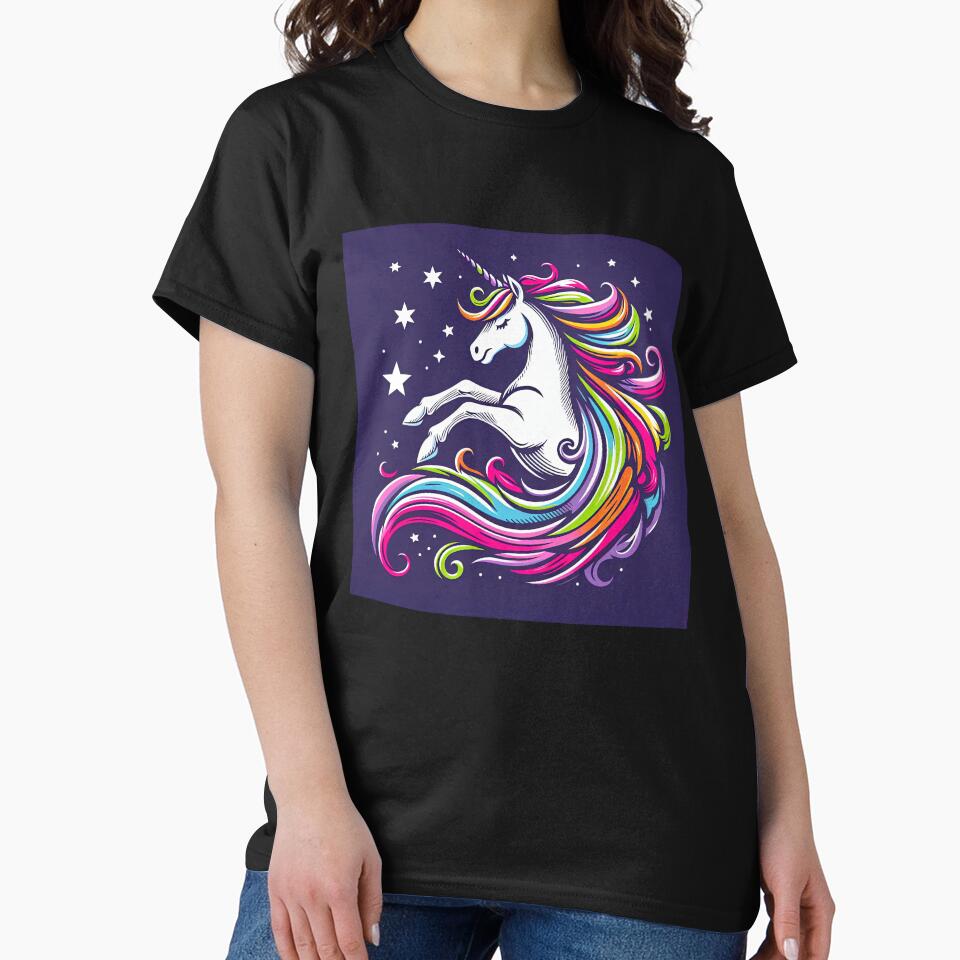 Unicorn and Rainbow Pop Art Style by artofuniverse T-Shirts, Hoodie, Sweatshirt | BlankRebels.com (Image 2)