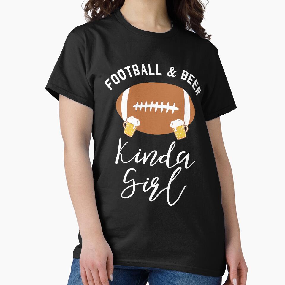 Funny Football & Beer Kinda Girl by DOLCEINDIGO T-Shirts, Hoodie, Sweatshirt | BlankRebels.com (Image 2)