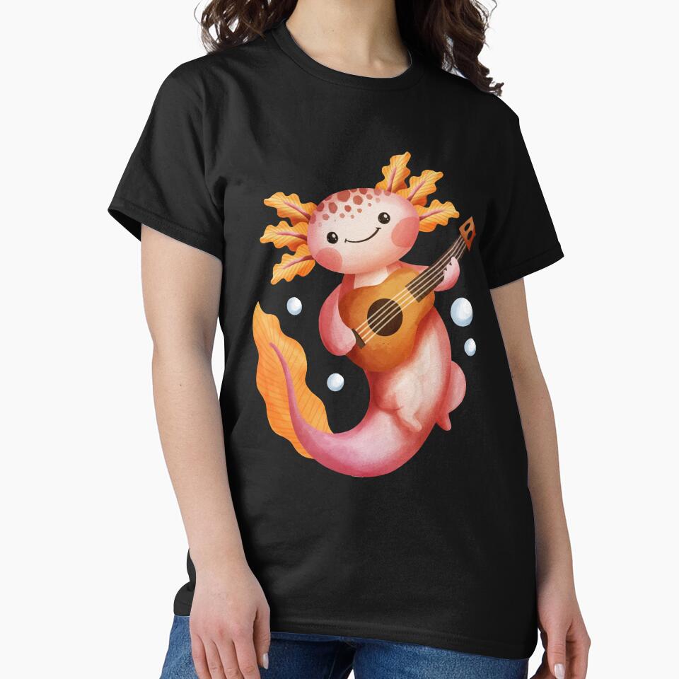 Axolotl Fish Playing Guitar by Uvi-Pro T-Shirts, Hoodie, Sweatshirt | BlankRebels.com (Image 2)