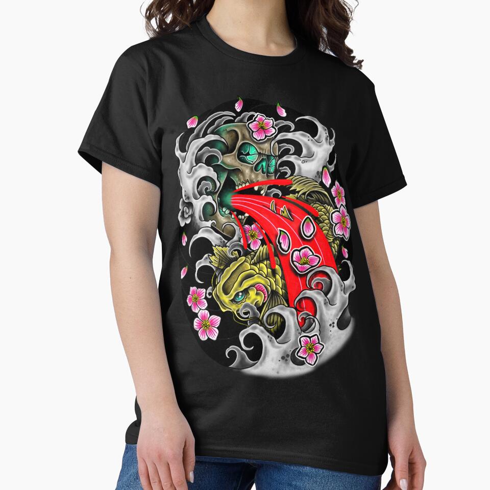 Koi and Skull by Wes Losner T-Shirts, Hoodie, Sweatshirt | BlankRebels.com (Image 2)