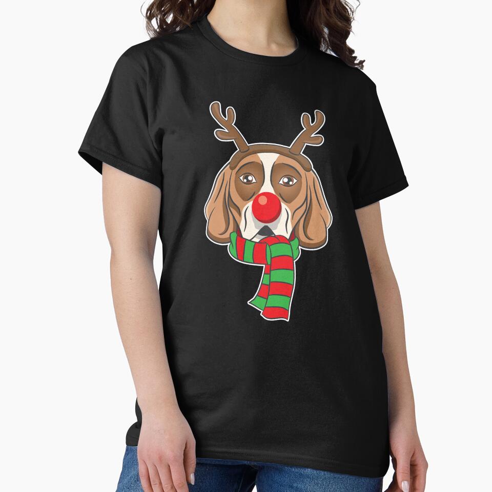 Funny Christmas Dog Xmas Reindeer Beagle Holiday Gift Tee by haselshirt