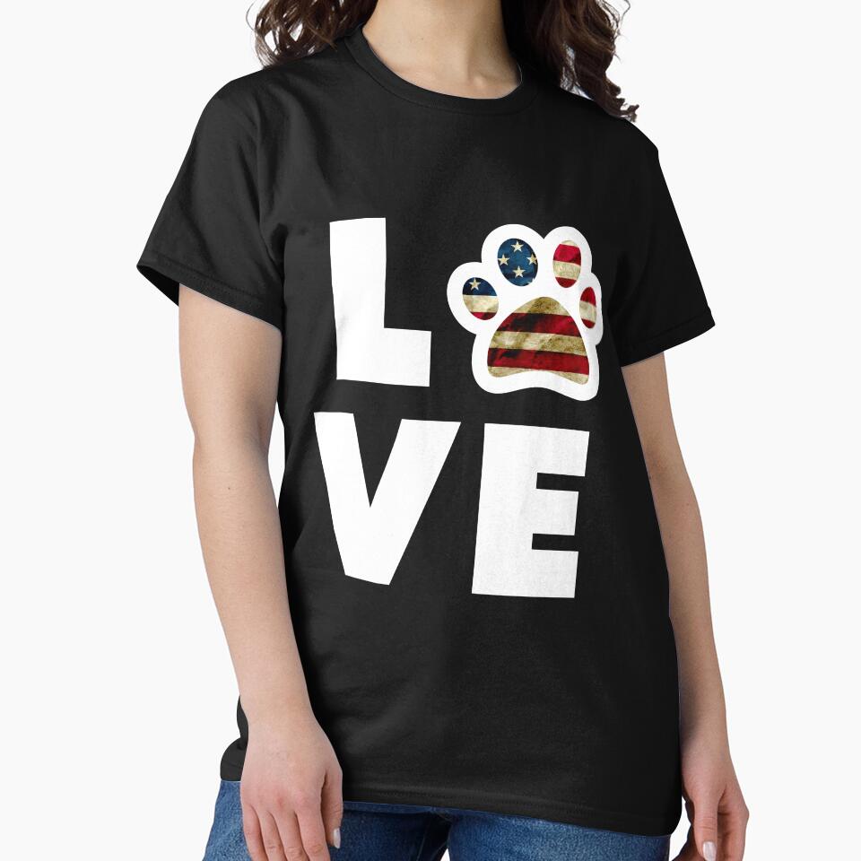 Cat Lover gift USA Paw Flag CAT is LOVE I Love My Cat Fun Design by djpraxis T-Shirts, Hoodie, Sweatshirt (Image 2)