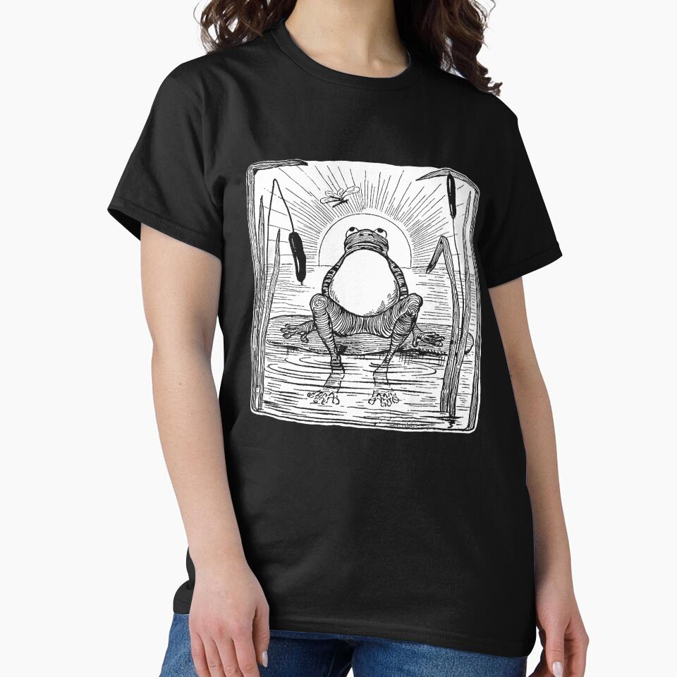 Cute Cottagecore Frog Lover: Emo Vintage Illustration with Frogge, Dragonfly and Lilypad Pond, Lonely Froggy... (Image 2)