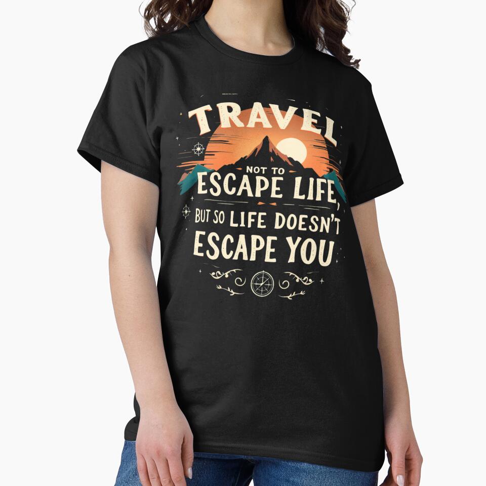 Sunset Travel adventure design for travel lover, mountain adventure quote men and women by LuxeGraphix... (Image 2)