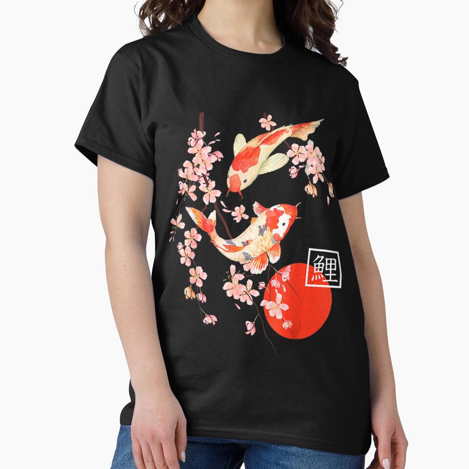 Cherry Blossom Koi Carp Fish Japanese Sakura by lotteheinze T-Shirts, Hoodie, Sweatshirt | BlankRebels.com (Image 2)