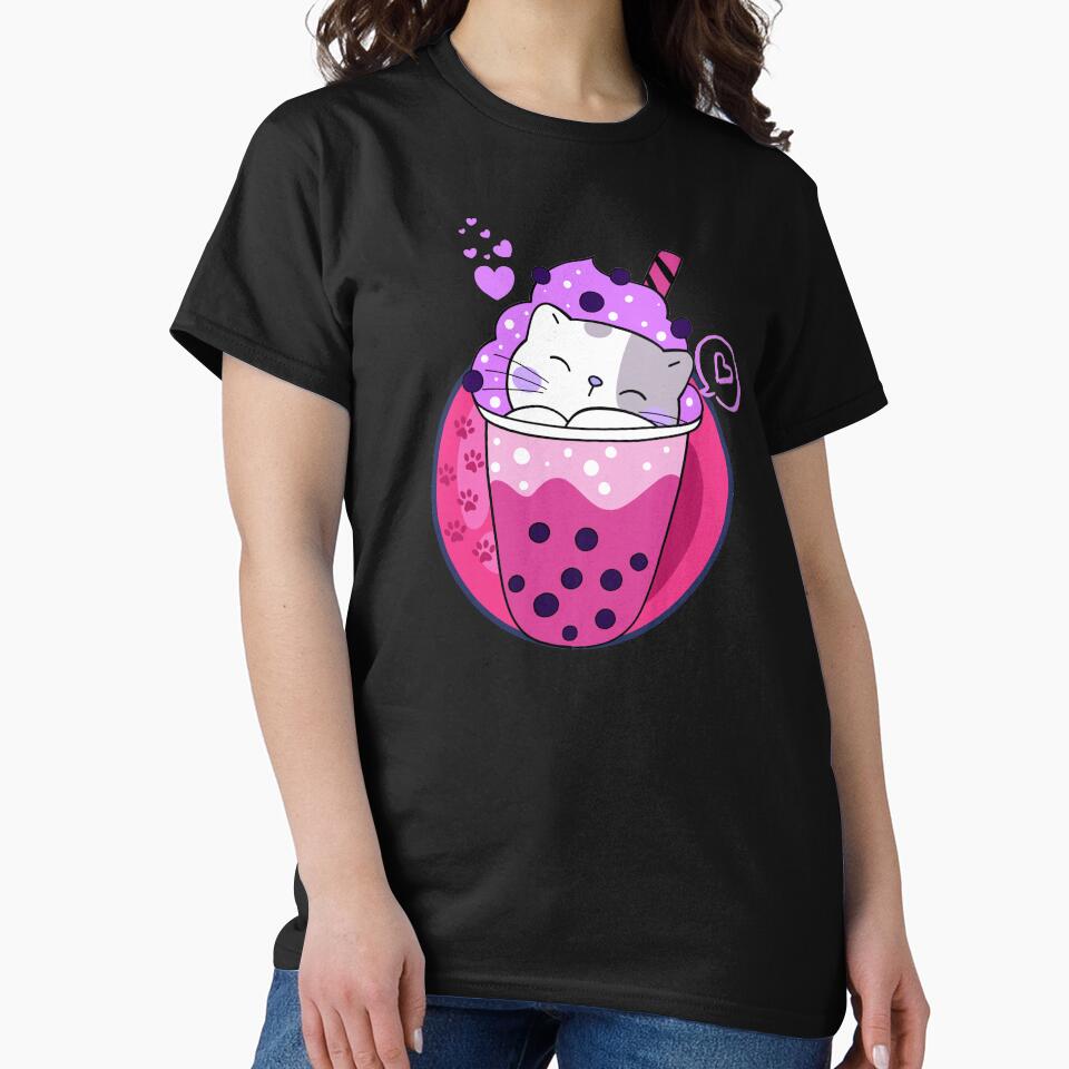Cat Boba Tea Bubble Tea Kawaii Anime Japanese  Neko Girl Teen by Artystico  ⭐⭐⭐⭐⭐ T-Shirts, Hoodie, Sweatshirt (Image 2)
