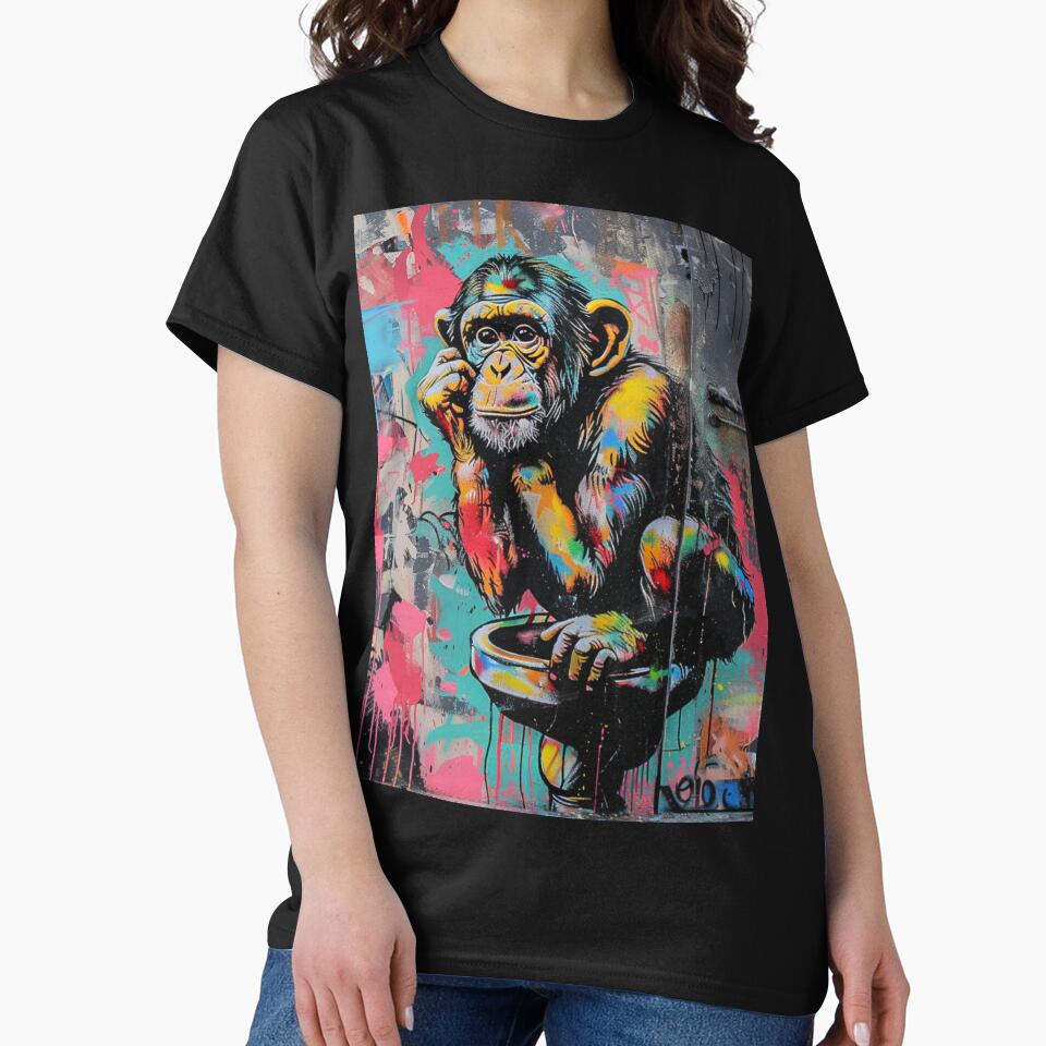 Monkey Thinker,  Funny Urban T-Shirt by TheDarkStone Hoodie, Sweatshirt | BlankRebels.com (Image 2)