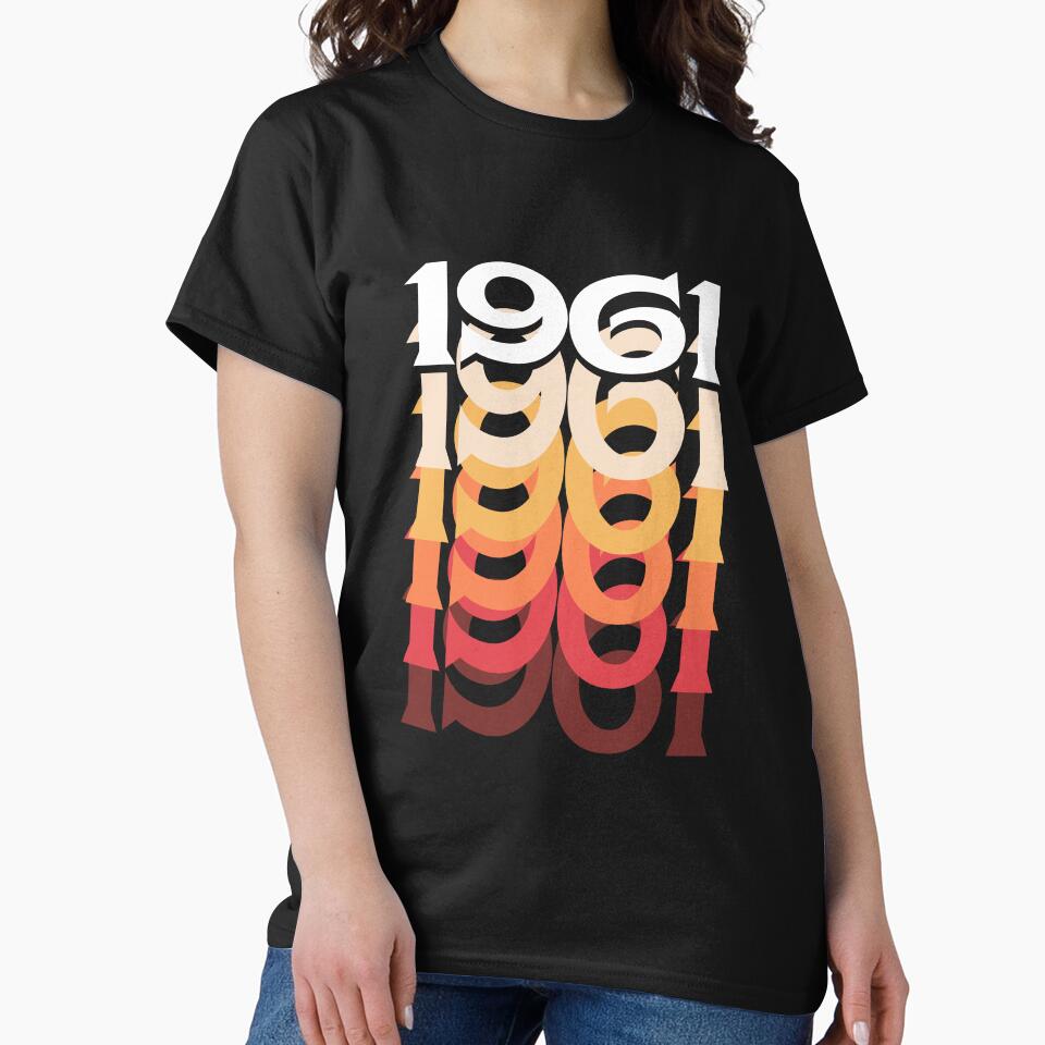 Vintage 60s 57th Birthday T Shirt Distressed 1961 Mom Gift by roarr Hoodie, Sweatshirt | BlankRebels.com (Image 2)