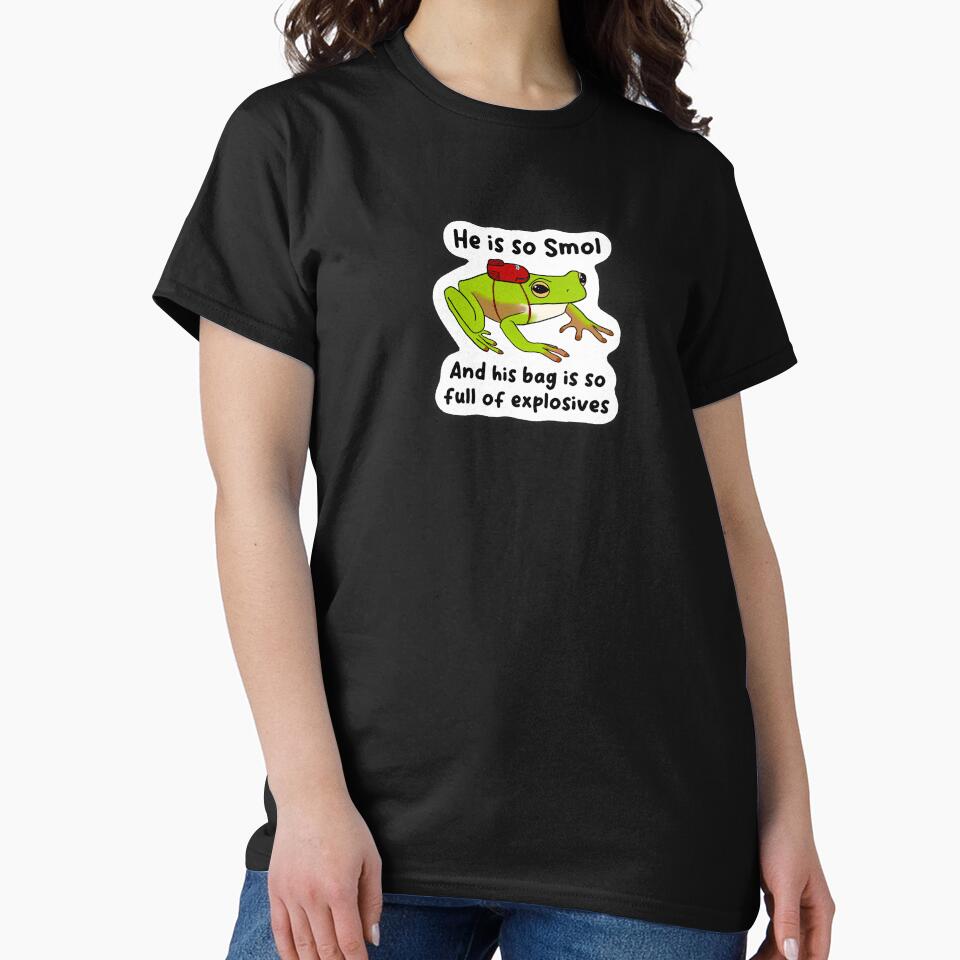 He is so Smol and his bag is so full frog by DarbyHunterArt T-Shirts, Hoodie, Sweatshirt | BlankRebels.com (Image 2)